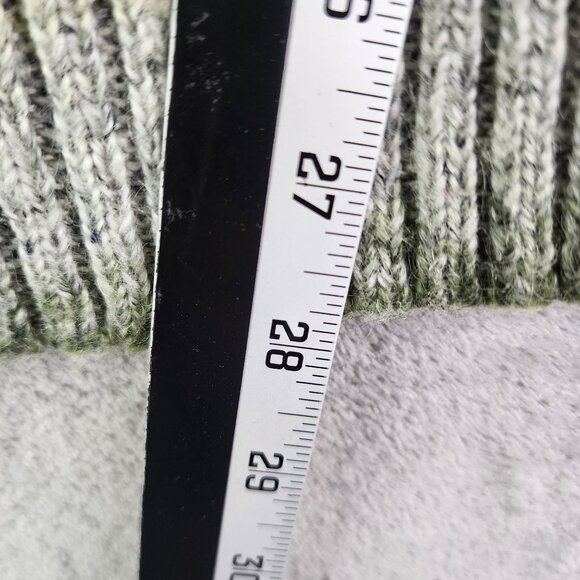 Womens Green & Grey Striped Knit Sweater By Angie Short Sleeve Cowl Neck Size L - Picture 9 of 10